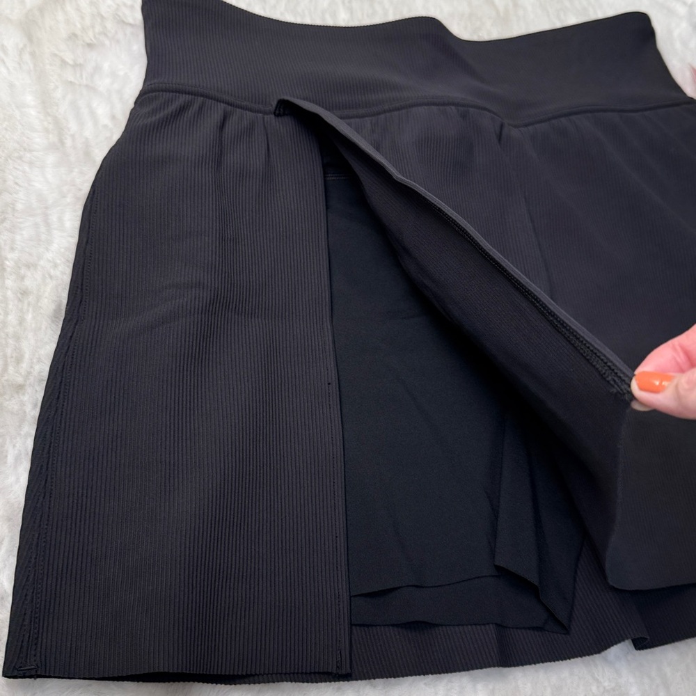 SPANX Get Moving Contour Rib Front Slit Skort 1X Very Black Sporty Tennis NEW - Picture 11 of 17